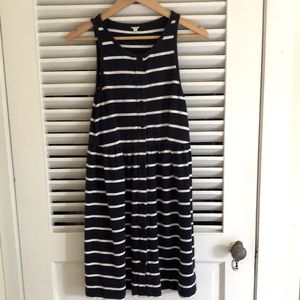J Crew Navy & White Striped Dress